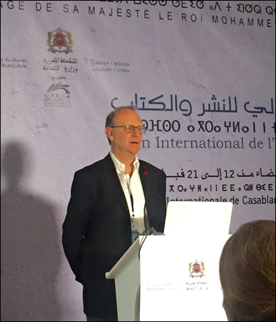 "The idea is for us to get to know each other." Pierre Astier speaks at Casablanca's rights hub. Image: Olivia Snaije